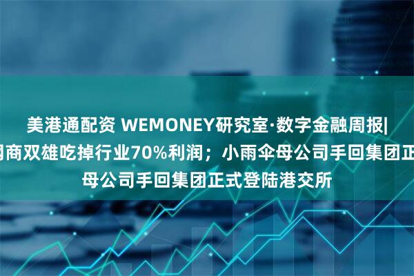美港通配资 WEMONEY研究室·数字金融周报|2024年微众网商双雄吃掉行业70%利润；小雨伞母公司手回集团正式登陆港交所