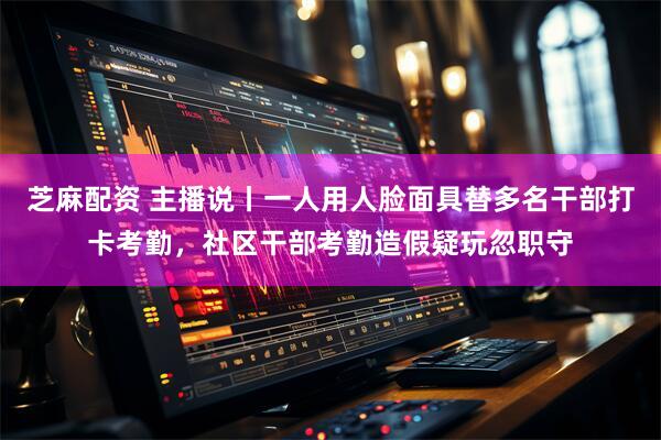 芝麻配资 主播说丨一人用人脸面具替多名干部打卡考勤,社区干部考勤造假疑玩忽职守